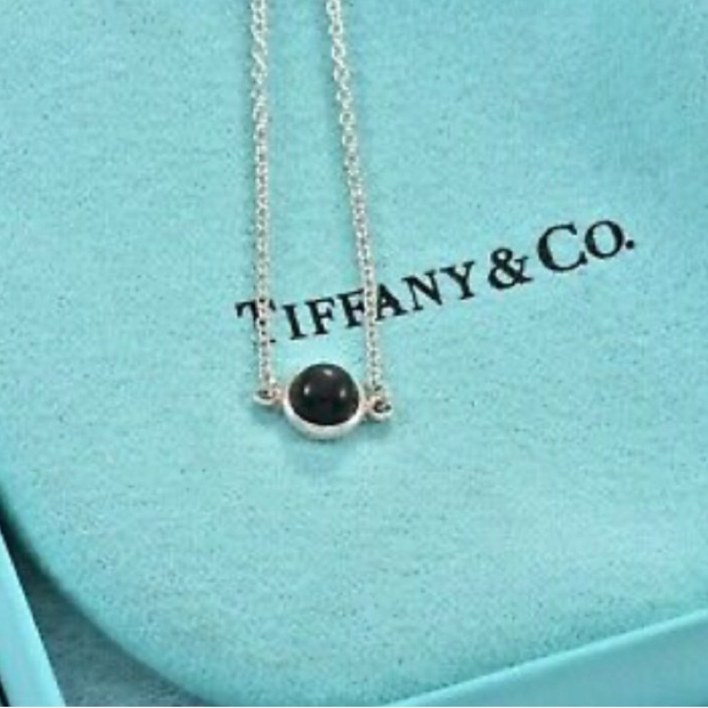 Tiffany & Co Silver Elsa Peretti Color By The Yard Black Jade 6 3/4 Bracelet.